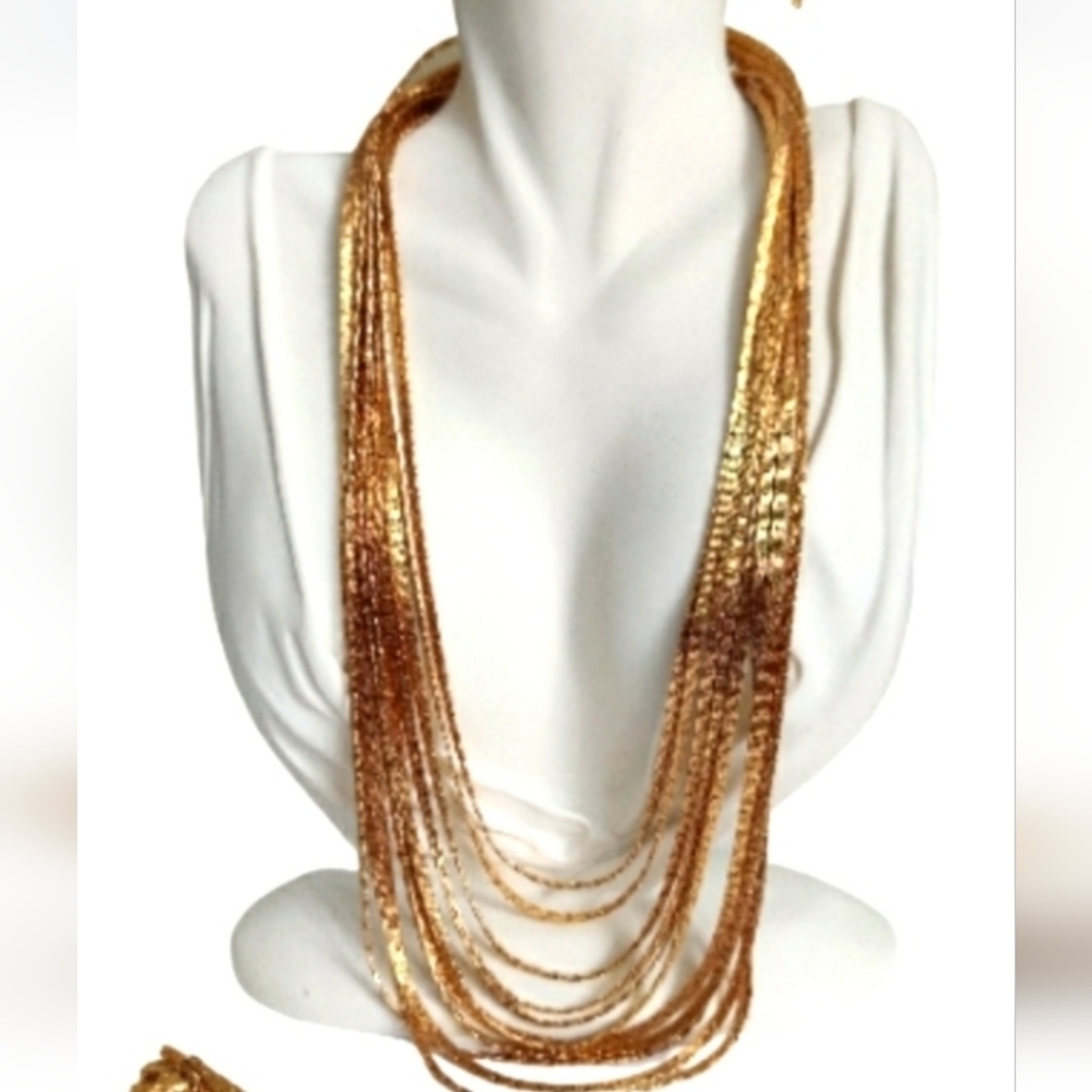 Vintage D'Orlan Multi Strand Chain Necklace